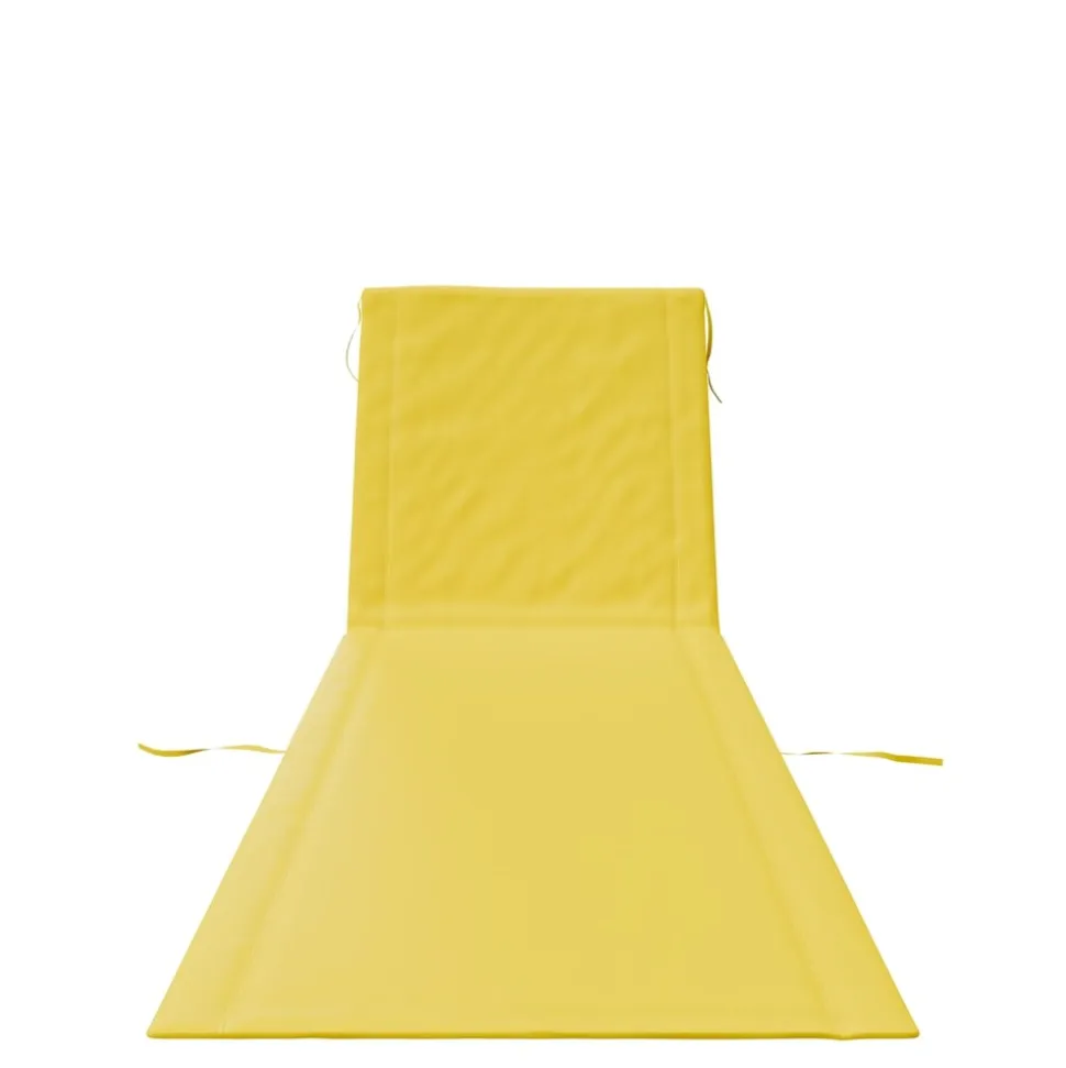 24MOVE® Strandmatte 2er Set klappbar mit Rückenlehne, Strandliege mit Gurt, tragbar für Strand und Garten, Liegematte gelb
