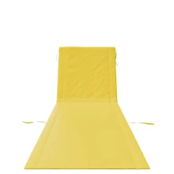 24MOVE® Strandmatte 2er Set klappbar mit Rückenlehne, Strandliege mit Gurt, tragbar für Strand und Garten, Liegematte gelb