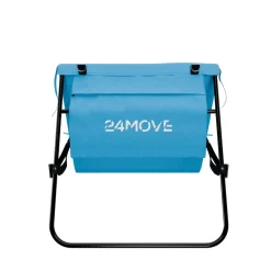 24MOVE® Strandmatte 1er Set klappbar mit Rückenlehne, Strandliege mit Gurt, tragbar für Strand und Garten, Liegematte blau