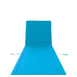 24MOVE® Strandmatte 1er Set klappbar mit Rückenlehne, Strandliege mit Gurt, tragbar für Strand und Garten, Liegematte blau