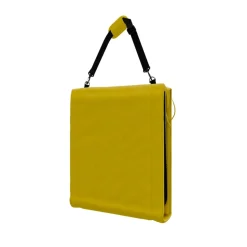 24MOVE® Strandmatte 1er Set klappbar mit Rückenlehne, Strandliege mit Gurt, tragbar für Strand und Garten, Liegematte gelb