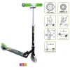 muuwmi Aluminium Scooter Neon – Tretroller, 125 mm, ABEC 5, GS-geprüft, höhenverstellbar, LED-Leuchtrollen, grün-schwarz
