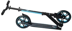 muuwmi Aluminium Scooter Pro – Tretroller, 215 mm, ABEC 7, GS-geprüft, höhenverstellbar, XL-Deck, BMX-Lenker, blau