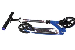 muuwmi Aluminium Scooter – Tretroller, 205 mm, ABEC 7, für Kinder und Erwachsene, GS-geprüft, höhenverstellbar, blau