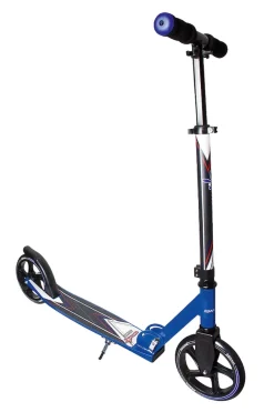 muuwmi Aluminium Scooter – Tretroller, 205 mm, ABEC 7, für Kinder und Erwachsene, GS-geprüft, höhenverstellbar, blau
