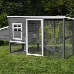 MyAnimal Hühnerstall für 4 Hühner MH-04 mit Eiablage, wasserabweisendes Dach, schutzimprägniert (Grau)