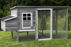 MyAnimal Hühnerstall für 4 Hühner MH-04 mit Eiablage, wasserabweisendes Dach, schutzimprägniert (Grau)