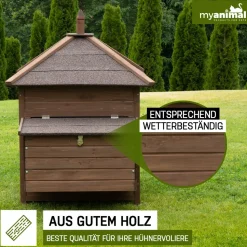 MyAnimal Hühnerstall für 3 Hühner MH-11 mit Nistkasten, Hühnerhaus schutzimprägniert, Dach abnehmbar