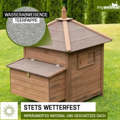 MyAnimal Hühnerstall für 3 Hühner MH-11 mit Nistkasten, Hühnerhaus schutzimprägniert, Dach abnehmbar