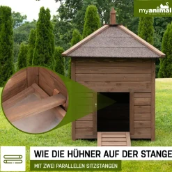 MyAnimal Hühnerstall für 3 Hühner MH-11 mit Nistkasten, Hühnerhaus schutzimprägniert, Dach abnehmbar