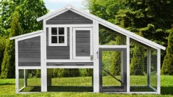 MyAnimal Hühnerstall für 4 Hühner MH-32 mit Eiablage, Hühnerhaus schutzimprägniert, Dach abnehmbar (Grau 2.0)