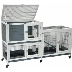 Nanook Indoor Kleintierstall Leo 146 x 89 cm grau