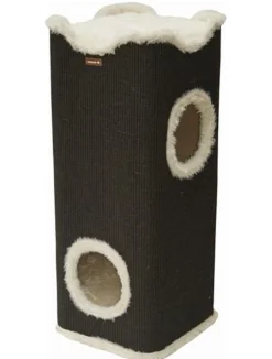 Nanook Kratztonne Kratzbaum Amigo mit Plüschrand schwarz 100 x 40 cm
