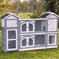Nanook XXL Kleintierstall grau weiß 189x43x127 cm