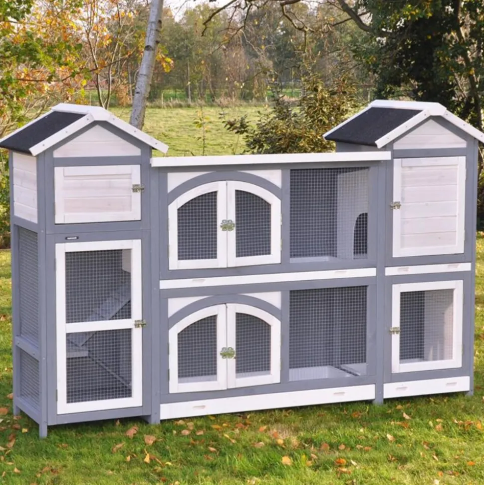 Nanook XXL Kleintierstall grau weiß 189x43x127 cm
