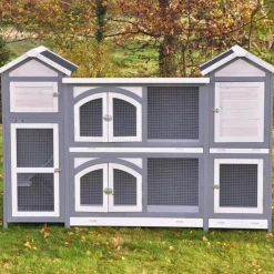 Nanook XXL Kleintierstall grau weiß 189x43x127 cm