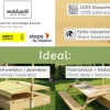 needs&wants® Holz Sandkasten mit Picknicktisch und Dach, Bänken & Abdeckung, Kinder Sandkiste mit klappbarem Deckel, UV-Sonnenschutz, Sandbox quadratisch für Garten Outdoor Spielplatz, 185x110 cm, gelb weiß braun