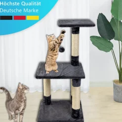 NYVI Katzen Kratzbaum Trient 85 cm groß anthrazit - Deluxe Mini Katzenbaum