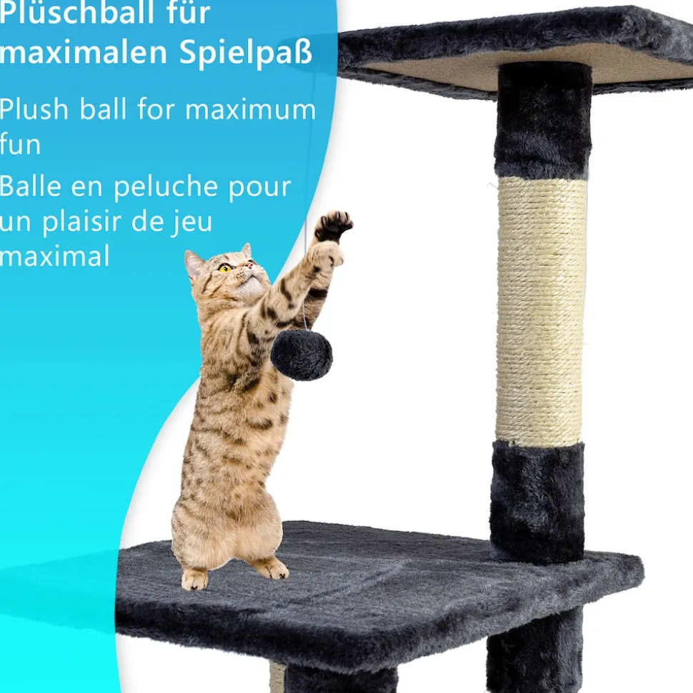 NYVI Katzen Kratzbaum Trient 85 cm groß anthrazit - Deluxe Mini Katzenbaum