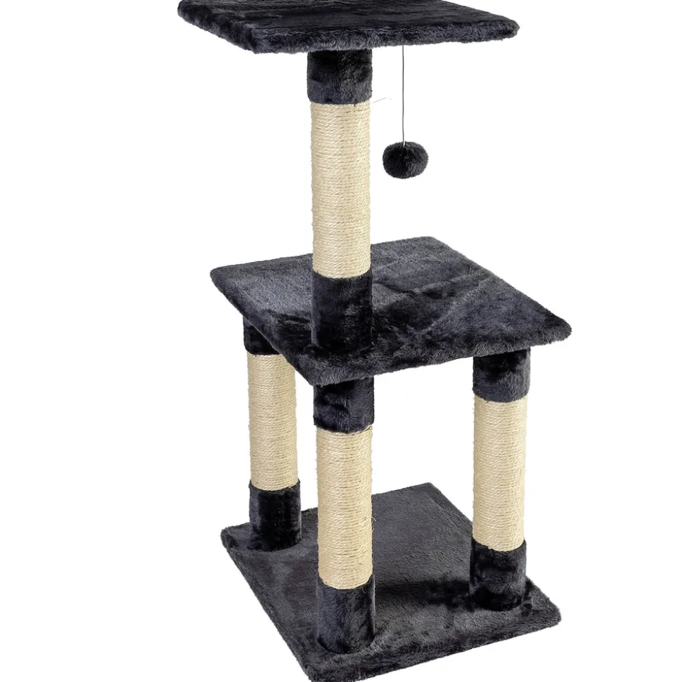 NYVI Katzen Kratzbaum Trient 85 cm groß anthrazit - Deluxe Mini Katzenbaum
