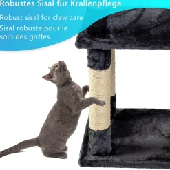 NYVI Katzen Kratzbaum Trient 85 cm groß anthrazit - Deluxe Mini Katzenbaum