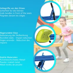 NYVI Kinderwippe NYVIKidz 360 - Outdoor Wippe für Kinder - Metallrahmen, 360 Grad Drehung, Dämpfer unter Sitzen