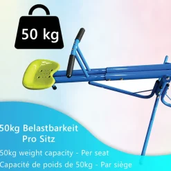 NYVI Kinderwippe NYVIKidz 360 - Outdoor Wippe für Kinder - Metallrahmen, 360 Grad Drehung, Dämpfer unter Sitzen