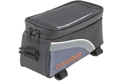 Oberrohrtasche, wasserabweisend, mit Smartphone-Fach für Smartphones bis 5,5", inkl. Kopfhörerausgang, Volumen: 1,5 Liter, Farbe: schwarz