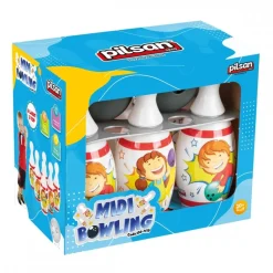 Pilsan Bowling Midi 06419 Kinder Bowlingspiel 6 Kegel und 2 Kugeln ab 10 Monate