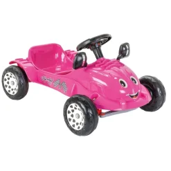 Pilsan Kinderauto, Tretauto Herby 07302, Hupe am Lenkrad, Pedale, ab 3 Jahre rosa