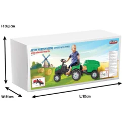 Pilsan Kindertraktor Active Pedale 07316 grün mit Anhänger ab 3 Jahren bis 50 kg