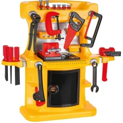 Pilsan Kinder-Werkbank Lux 03538 mit Kinderwerkzeug 50-teilig, Hammer, Schrauben gelb