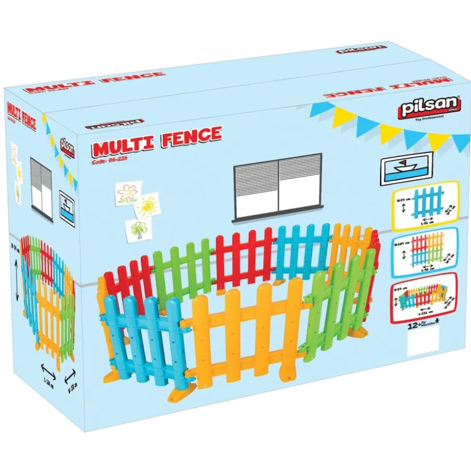Pilsan Kunststoff Spielzaun Multi 06226 Laufgitter, 10 Elemente á 51 x 4 x 54 cm bunt