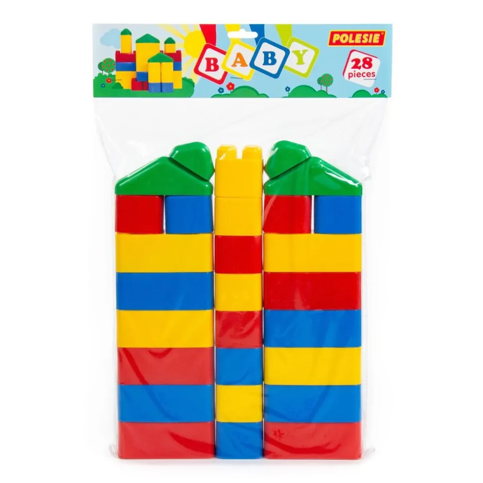 Polesie Bausteine-Set 28 Teile 61782 Bausteine zum Stecken im Beutel ab 1 Jahr bunt