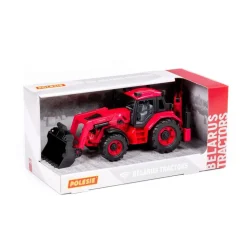 Polesie Spielzeug Radlader Bagger 91857 Frontschaufel Heckbagger Schwungantrieb rot
