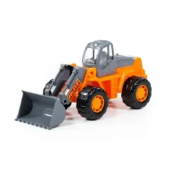 Polesie Spielzeug Traktor, Radlader 36940 Frontlader, beweglicher Arm, Trecker orange