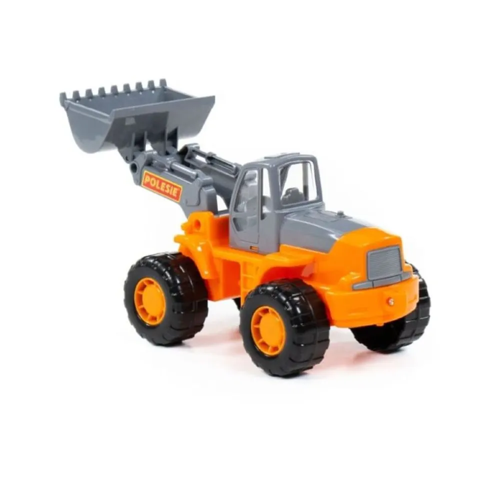 Polesie Spielzeug Traktor, Radlader 36940 Frontlader, beweglicher Arm, Trecker orange