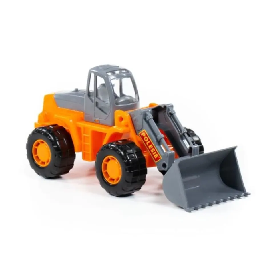 Polesie Spielzeug Traktor, Radlader 36940 Frontlader, beweglicher Arm, Trecker orange
