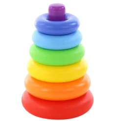 Polesie Stapelturm 59260 Ringe Stapelspaß 6 bunte Ringe Stapelpyramide Höhe 21cm bunt