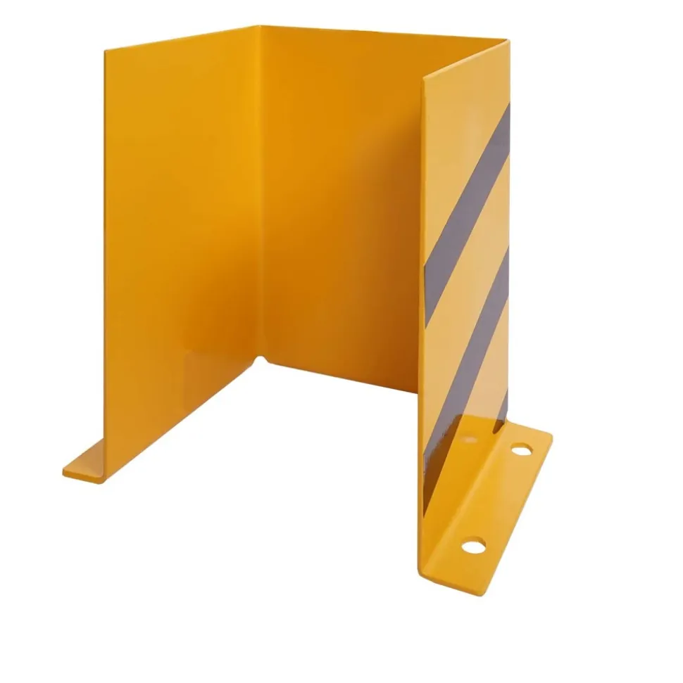 Rammschutz MCW-J50, Anfahrschutz Eckschutz, mit Bolzenanker Metall U-Form 40x30x25cm gelb-schwarz