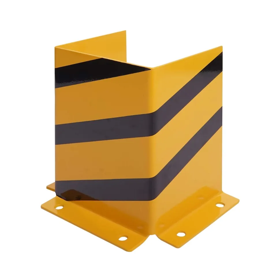 Rammschutz MCW-J50, Anfahrschutz Eckschutz, mit Bolzenanker Metall U-Form 40x30x25cm gelb-schwarz