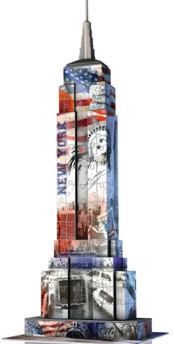 Ravensburger 12583 - Flag Edition Empire State Building - 3D Puzzle-Bauwerke, 216 Teile