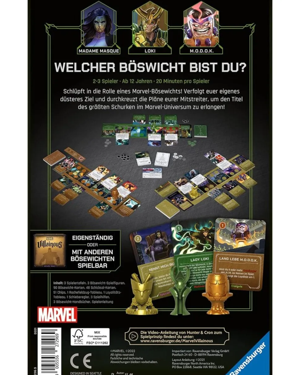 Ravensburger 27296 - Gesellschaftsspiel Erweiterung - Marvel Villainous: Arglist & Schabernack deutsche Ausgabe