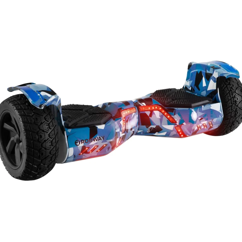 ROBWAY X2 Offroad-Hoverboard fürs Gelände, Erwachsene und Kinder, 8,5 Zoll, App, Bluetooth, 700 Watt (Navy Camo 2.0, Offroad)