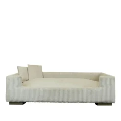 Rohrschneider Hundesofa gepolstert Cord breit beige