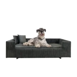 Rohrschneider Hundesofa gepolstert Cord breit beige