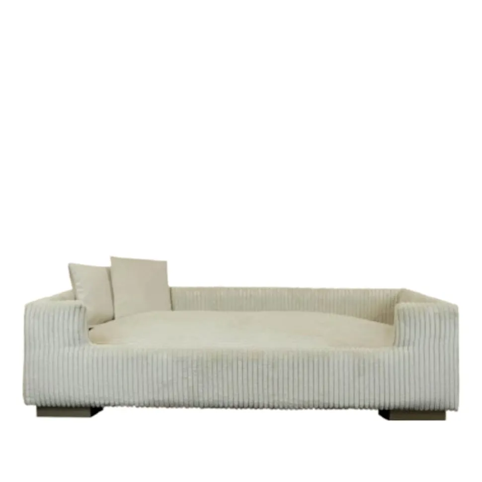 Rohrschneider Hundesofa gepolstert Cord breit beige