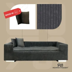 Rohrschneider Hundesofa gepolstert Cord breit beige