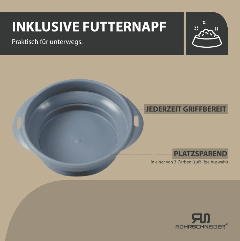 Rohrschneider Tierkissen Gr. 1 Polsterstoff Türkis + faltbarer Reisenapf