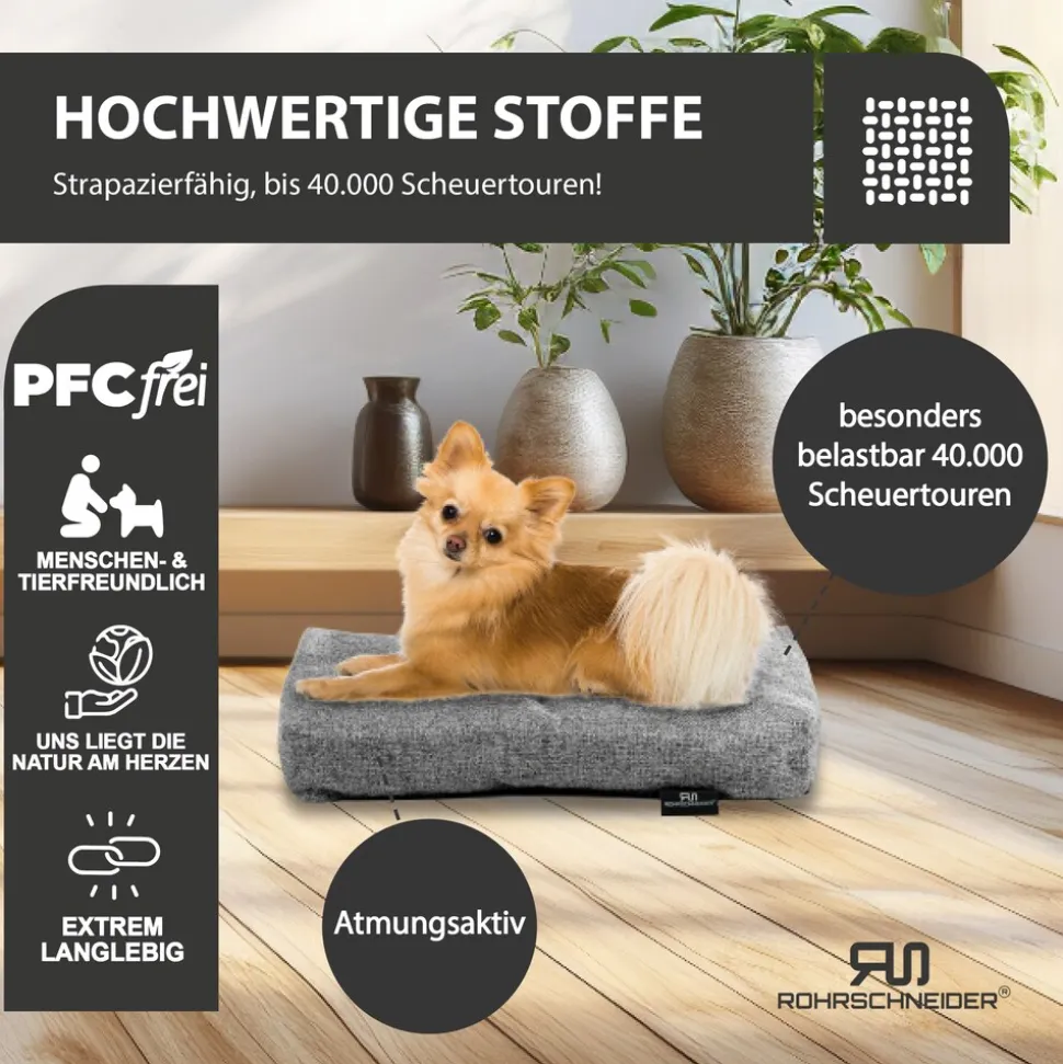 Rohrschneider Tierkissen Gr. 1 Polsterstoff Türkis + faltbarer Reisenapf